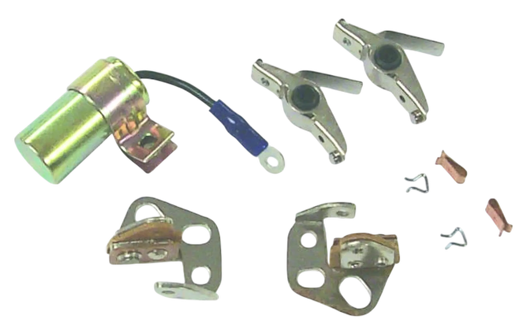 Fits 1958-59 45 HP Johnson/Evinrude outboard models: 18-5001 is an ignition tune-up kit. Used to replace worn or failed ignition components in outboard service.