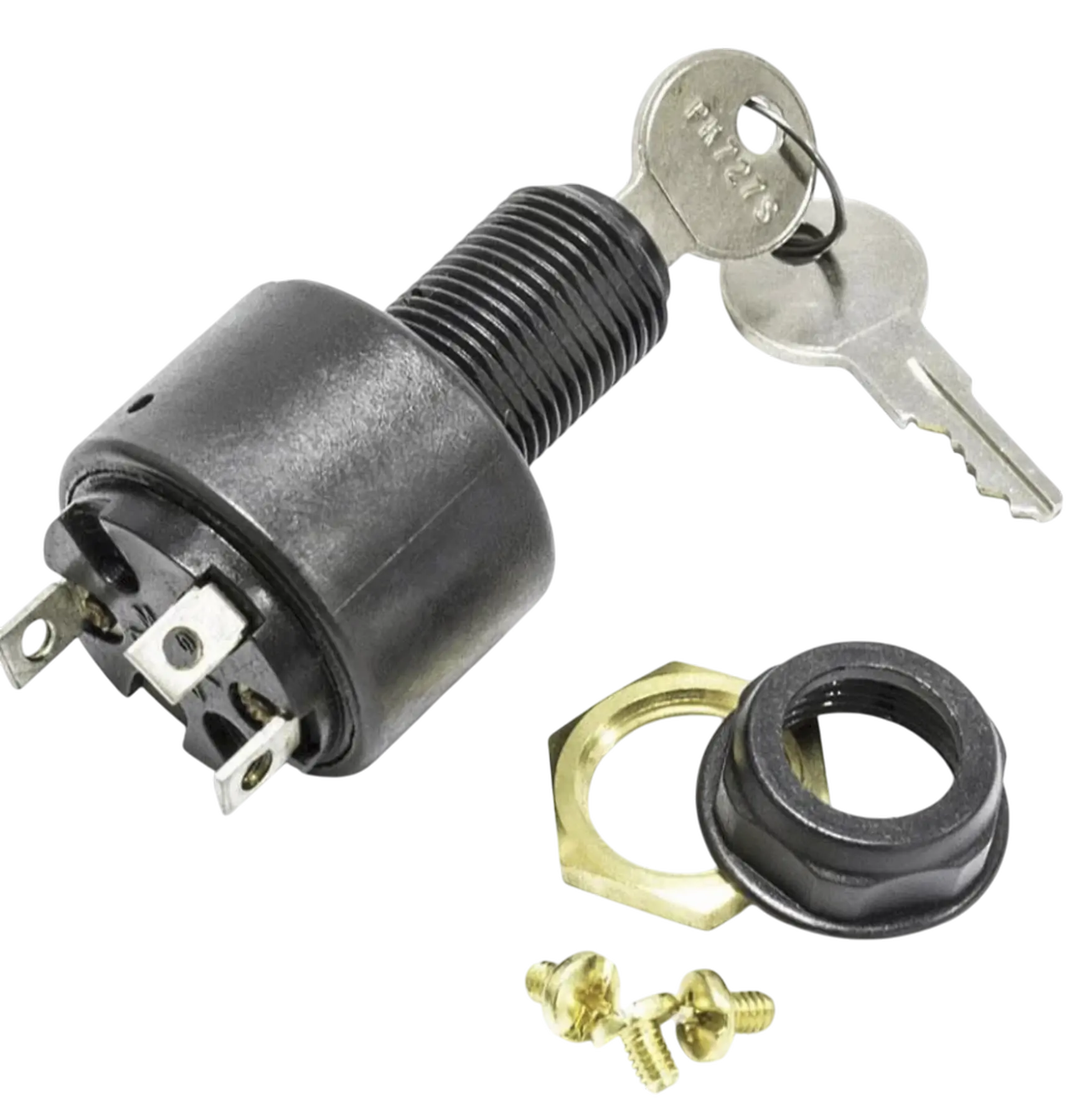 The MP39000 is a 3-position "long barrel" magneto type ignition switch designed for outboard motors that require a "push-to-choke" feature.