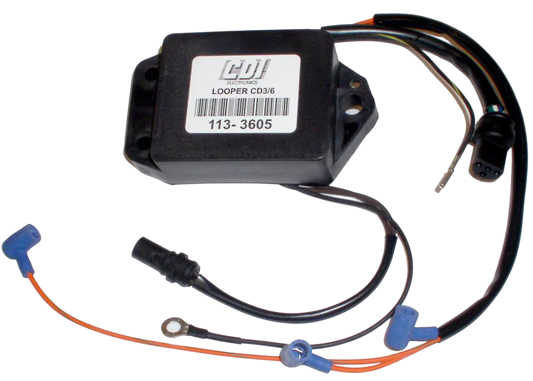 Fits 200 HP Johnson/Evinrude 1986-87 models: 113-3605 is an ignition power pack. Helps maintain dependable starting and acceleration on older 2-stroke applications.