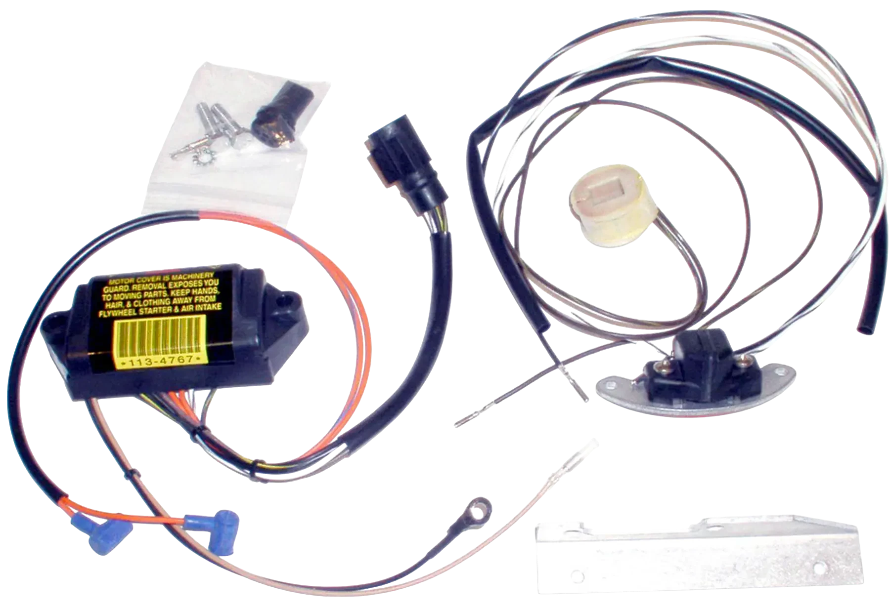 113-4489 is a replacement ignition power pack used on 4 HP Johnson/Evinrude 1993 models. Helps correct intermittent ignition failure and rough running caused by a weak module.