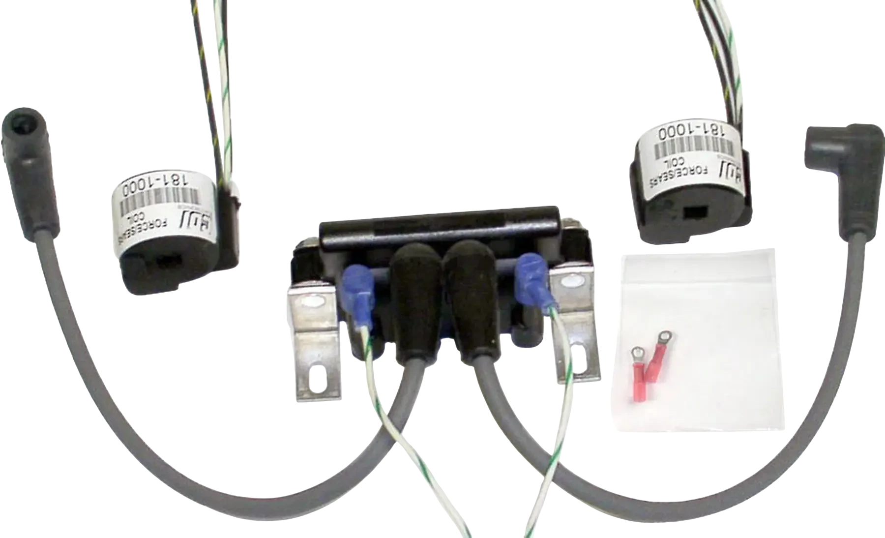 116-2379K2 is a replacement ignition power pack used on 15 HP Force 1988-92 A models with Serial # OE000001 thru OE034999. Helps correct intermittent ignition failure and rough running caused by a weak module.