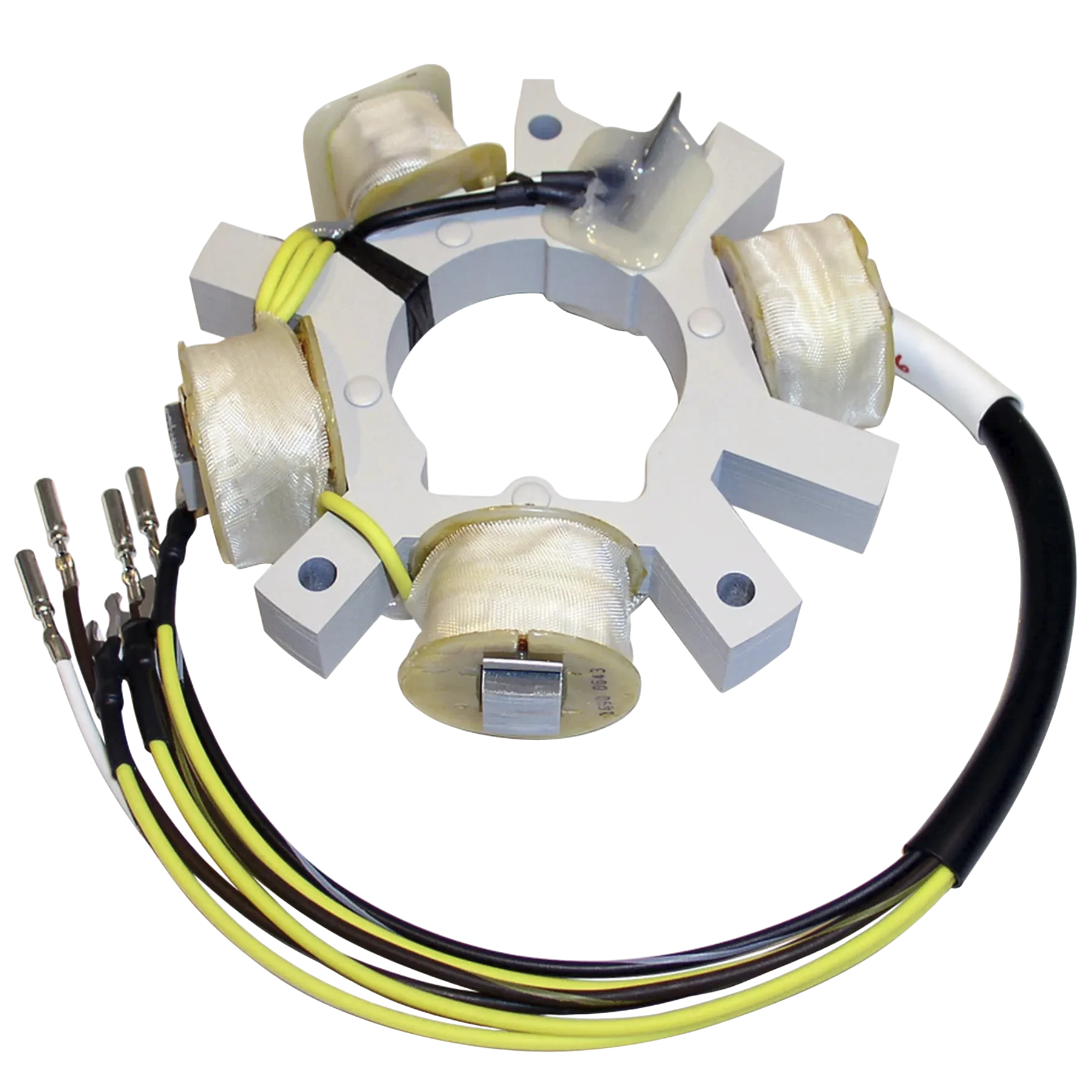 173-1651 is a replacement ignition stator used on 9.9 HP Johnson/Evinrude 1977-84 and 1993-2006 electric start models. Supplies electrical output for the ignition system on compatible engines.
