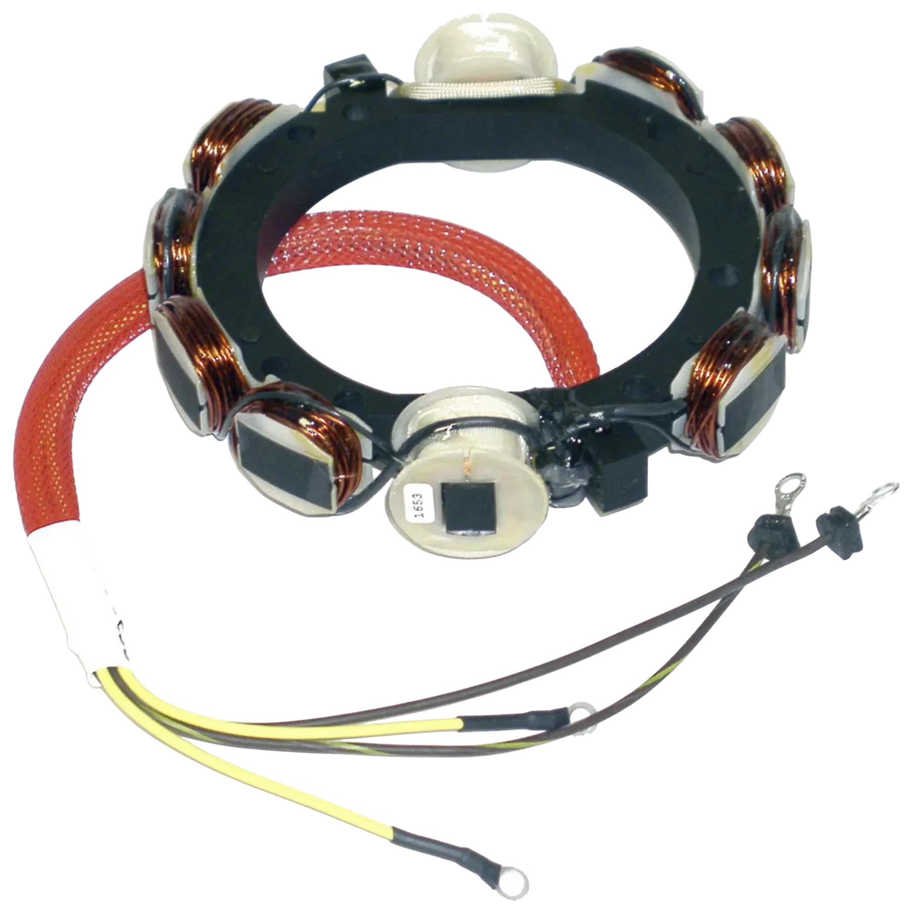 173-2099 is a replacement ignition stator used on 85 HP Johnson/Evinrude 1973-77 12 amp models. Supplies electrical output for the ignition system on compatible engines.