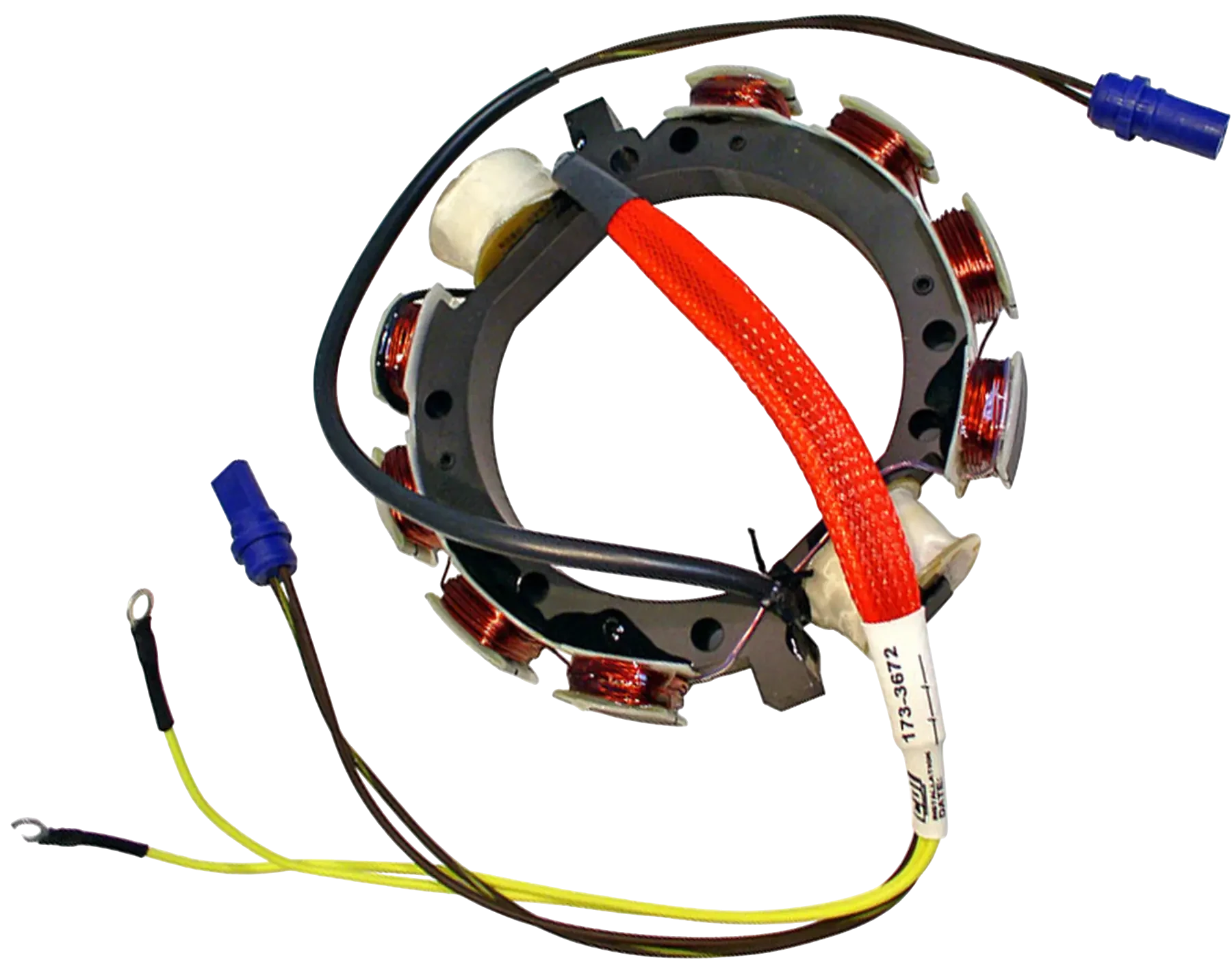 173-3672 is an ignition stator built for 85 HP Johnson/Evinrude 1978-83 models. Helps restore spark when the original stator output becomes weak or unstable.