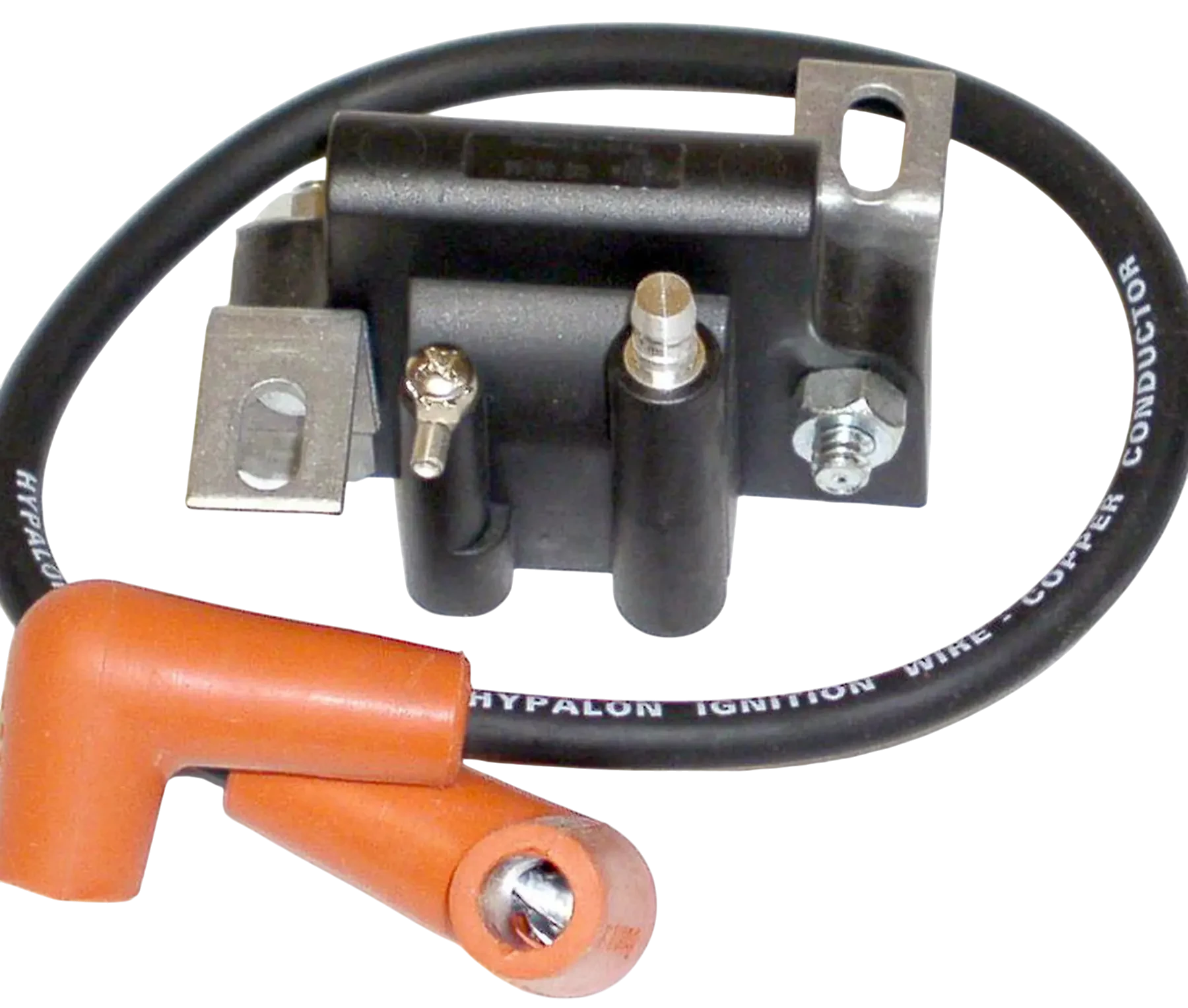 182-4475R is a replacement ignition coil used on 50 HP Force 1988 D models and 1989-92 all models. Helps deliver high-voltage spark to the plugs for smooth engine operation. Used to replace aging coils exposed to heat, vibration, and moisture.