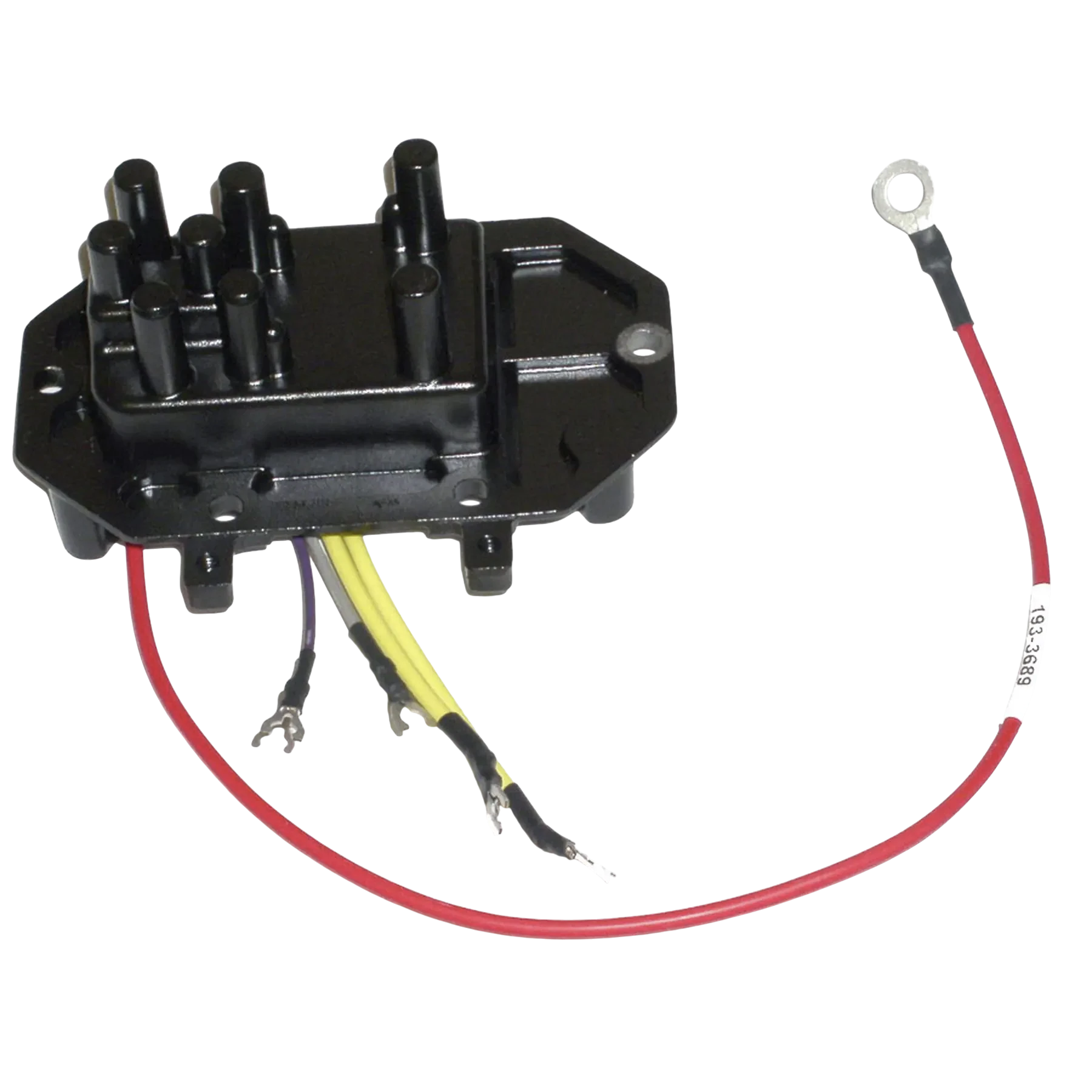 193-3689 is a voltage regulator built for 120 HP Johnson/Evinrude 1988-95 35 amp models. Helps regulate charging voltage and protect the marine electrical system. Supports dependable charging system performance on compatible outboards.