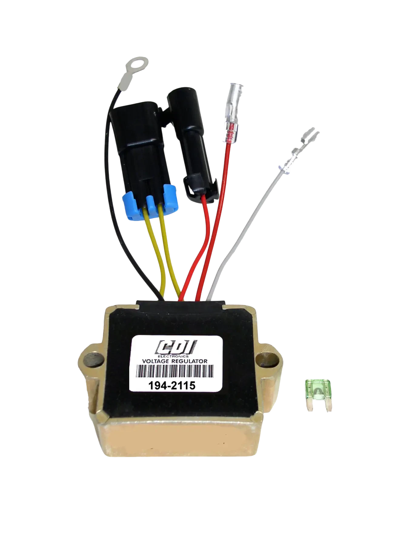 194-2115K1 is a voltage regulator built for 25 HP electric start 4-stroke Mercury/Mariner 1999-2001 models with Serial # OG760300 thru 1B344298 Helps regulate charging voltage and protect the marine electrical system. Regulates charging voltage to help pr