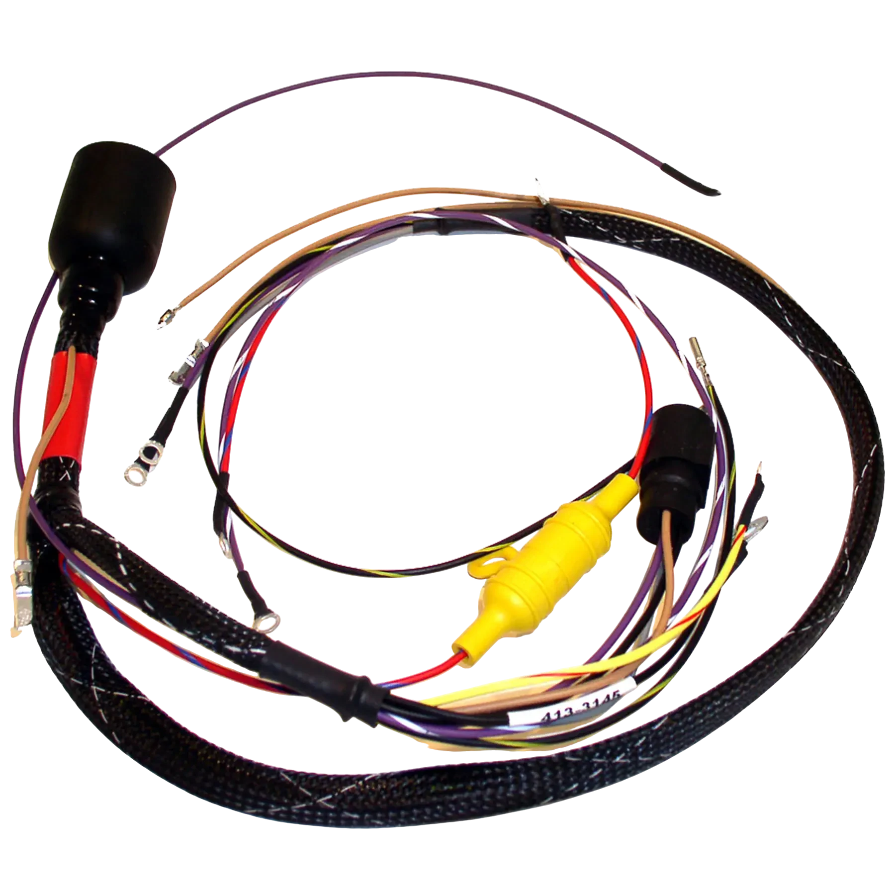 413-3145 is an ignition engine harness for 120 HP Johnson/Evinrude 1986-87 models. Supports dependable performance in heat, vibration, and moisture.