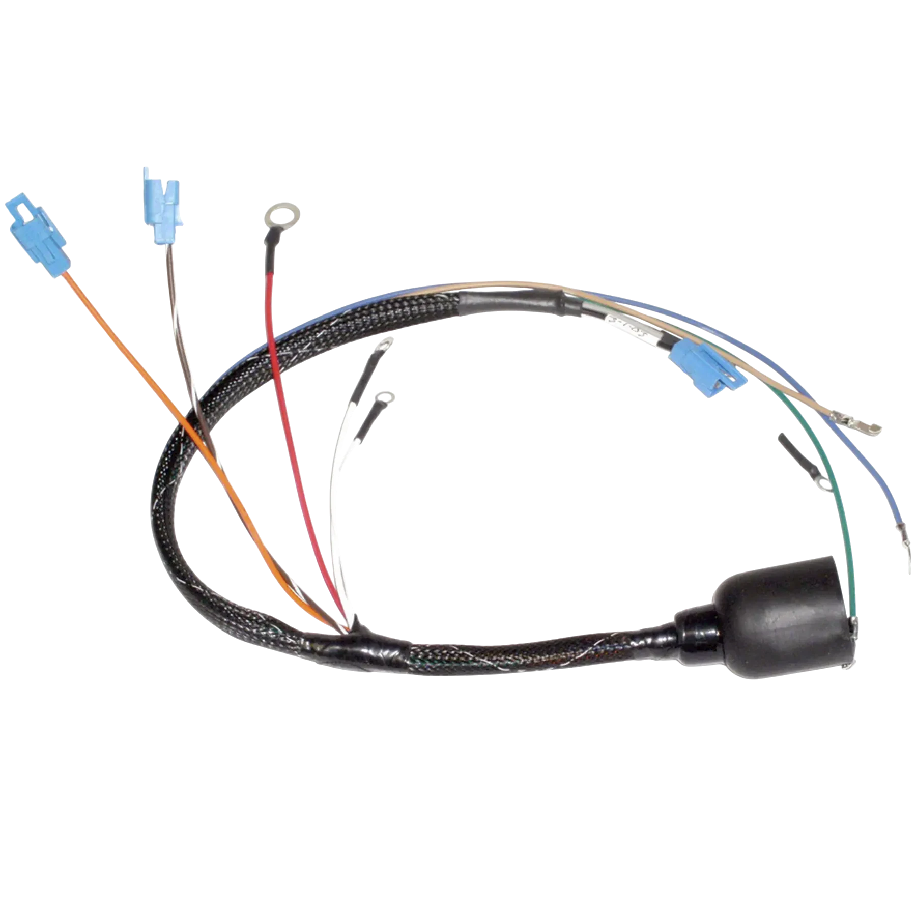 413-3326 is a replacement ignition engine harness used on 40 HP Johnson/Evinrude 1969-70 Lark models. Helps correct ignition-related running problems on matching applications.