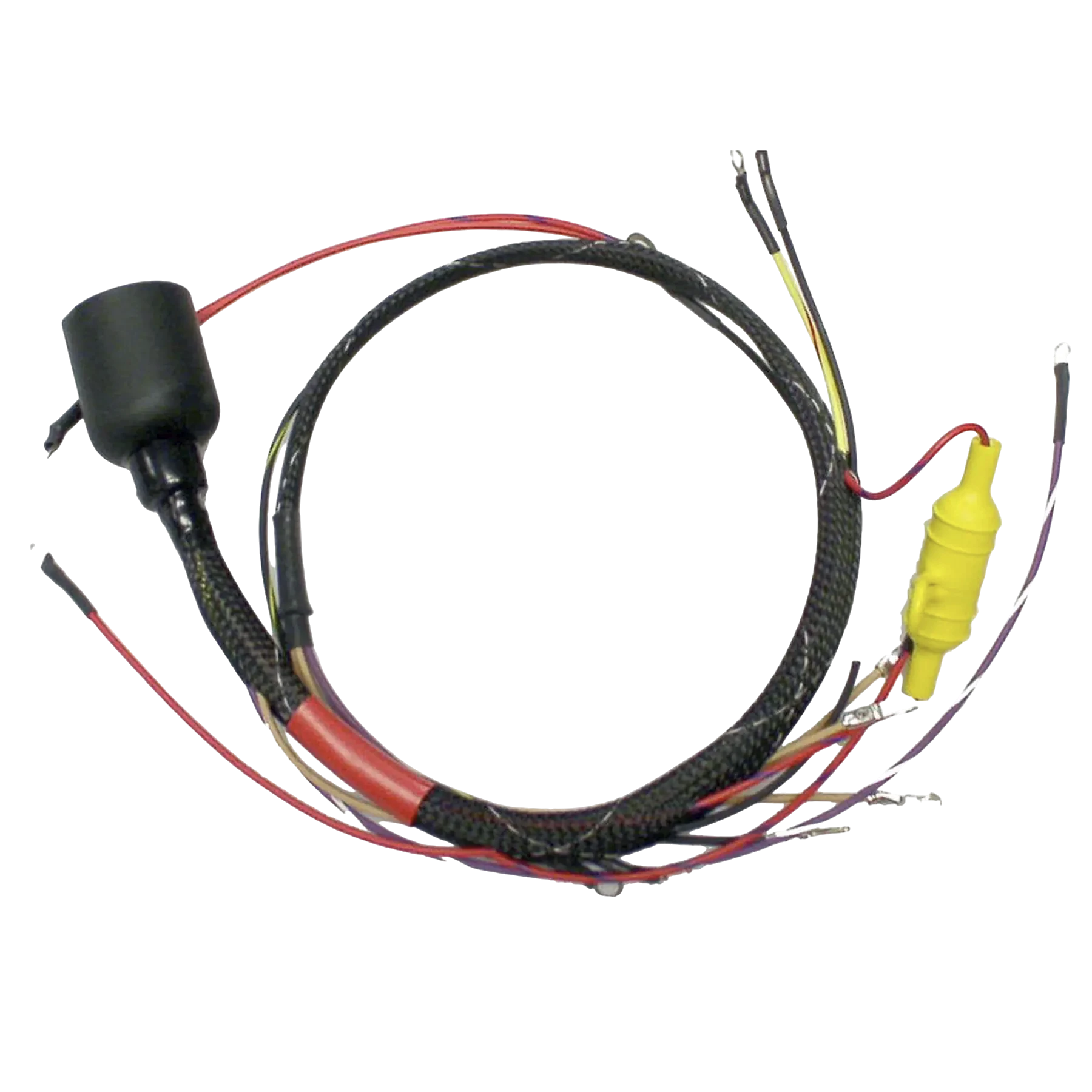 Fits 120 HP Johnson/Evinrude 1985 models: 413-3590 is an ignition engine harness. Used to replace worn or failed ignition components in outboard service.