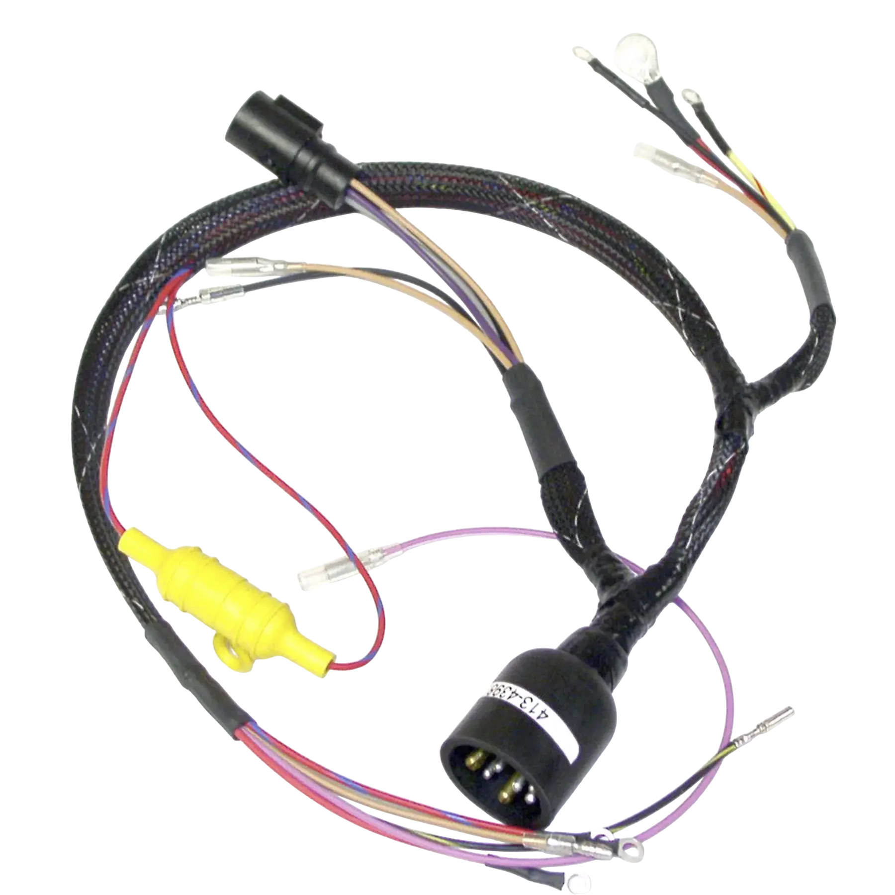 Fits 20 HP Johnson/Evinrude 1992 EE, EL, IE and SE models: 413-4398 is an ignition engine harness. Used to replace worn or failed ignition components in outboard service.