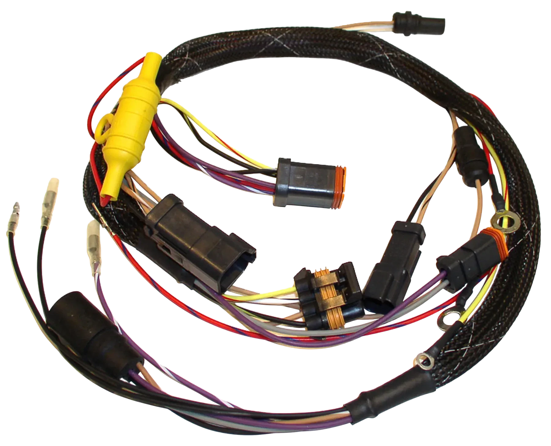 Fits 80 HP Johnson/Evinrude 2000 Jet models: 413-4762 is an ignition engine harness. Used to replace worn or failed ignition components in outboard service.