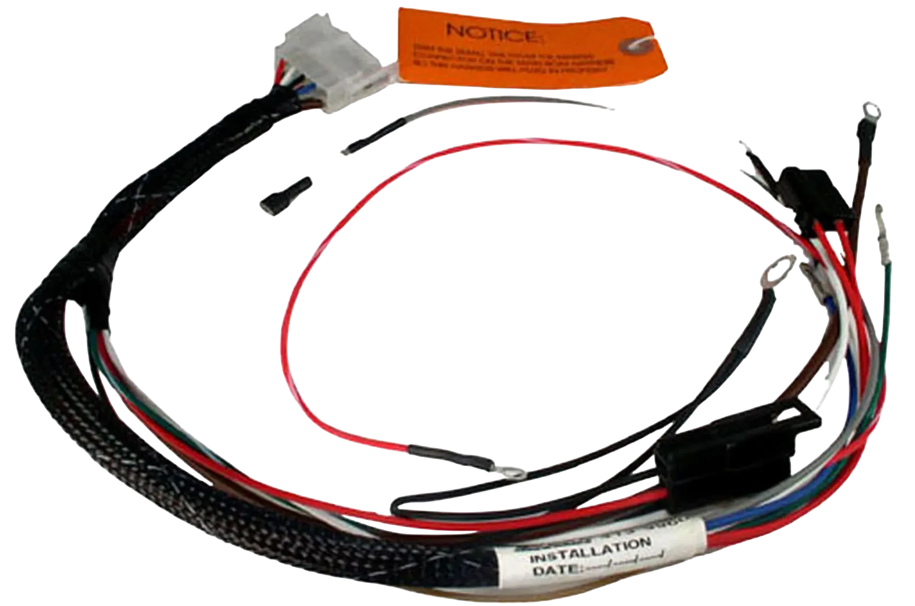 413-9900 is a replacement ignition engine harness used on 75 HP Johnson/Evinrude 1965-66 models. Used to replace worn or failed ignition components in outboard service.