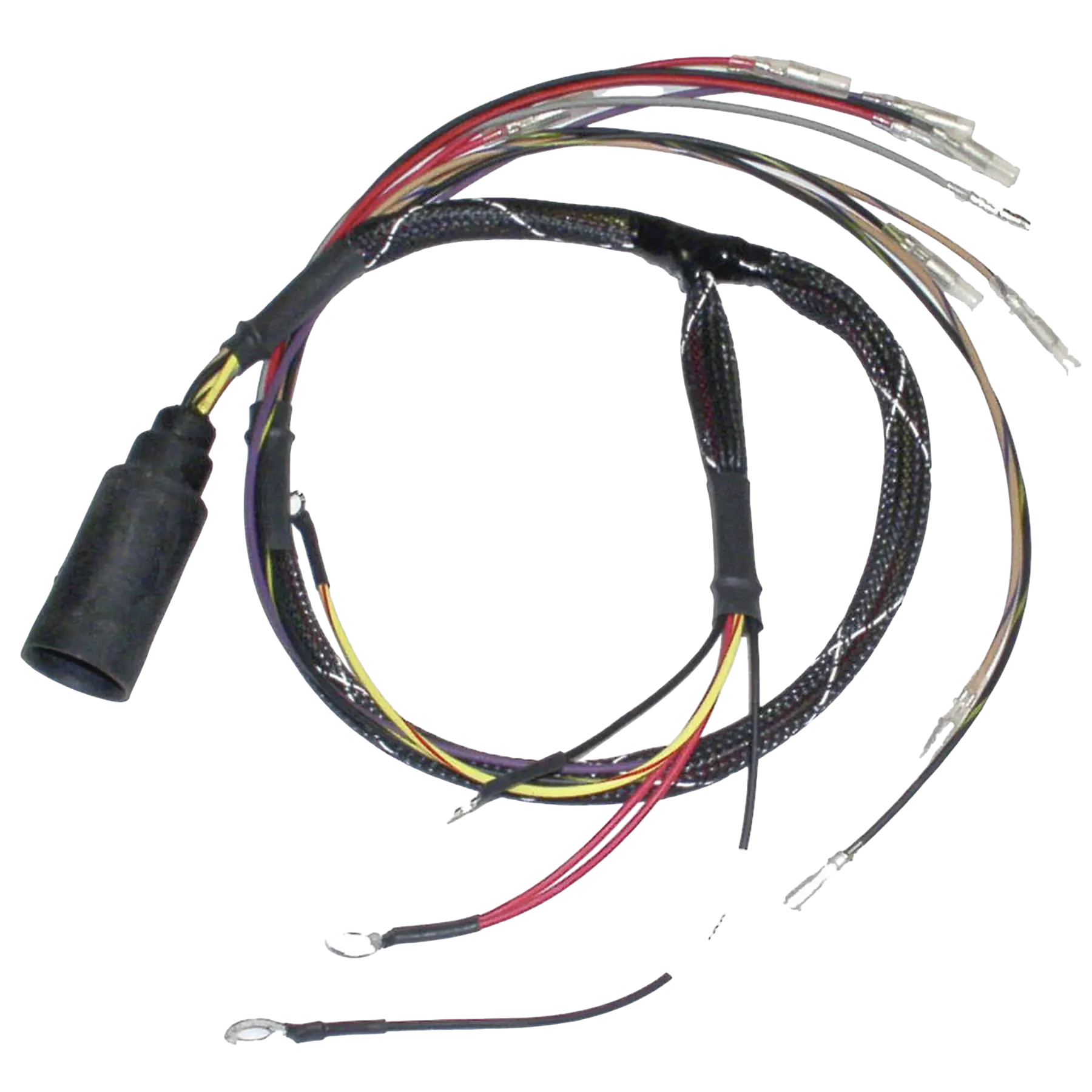 For 90 HP 3cyl Sport Jet Mercury/Mariner 1993-96 models with Serial # OE021000 thru OE145579, 414-6075 is an ignition engine harness. Supports dependable performance in heat, vibration, and moisture.