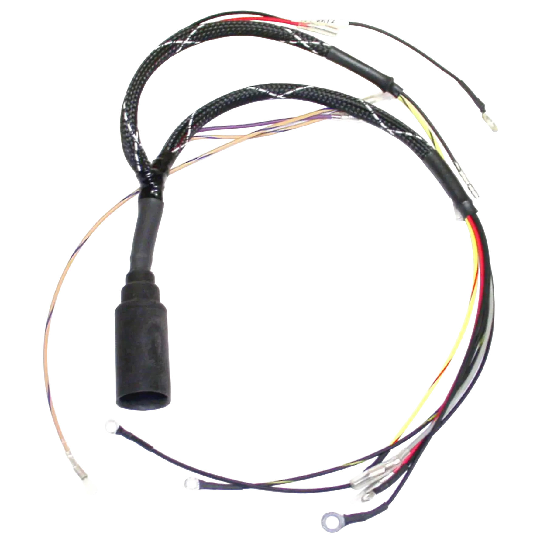 414-8672 is an ignition engine harness built for 30 HP 4cyl Jet Mercury/Mariner 1989-97 models with Serial # OC159200 thru OG589999. Supports dependable performance in heat, vibration, and moisture.