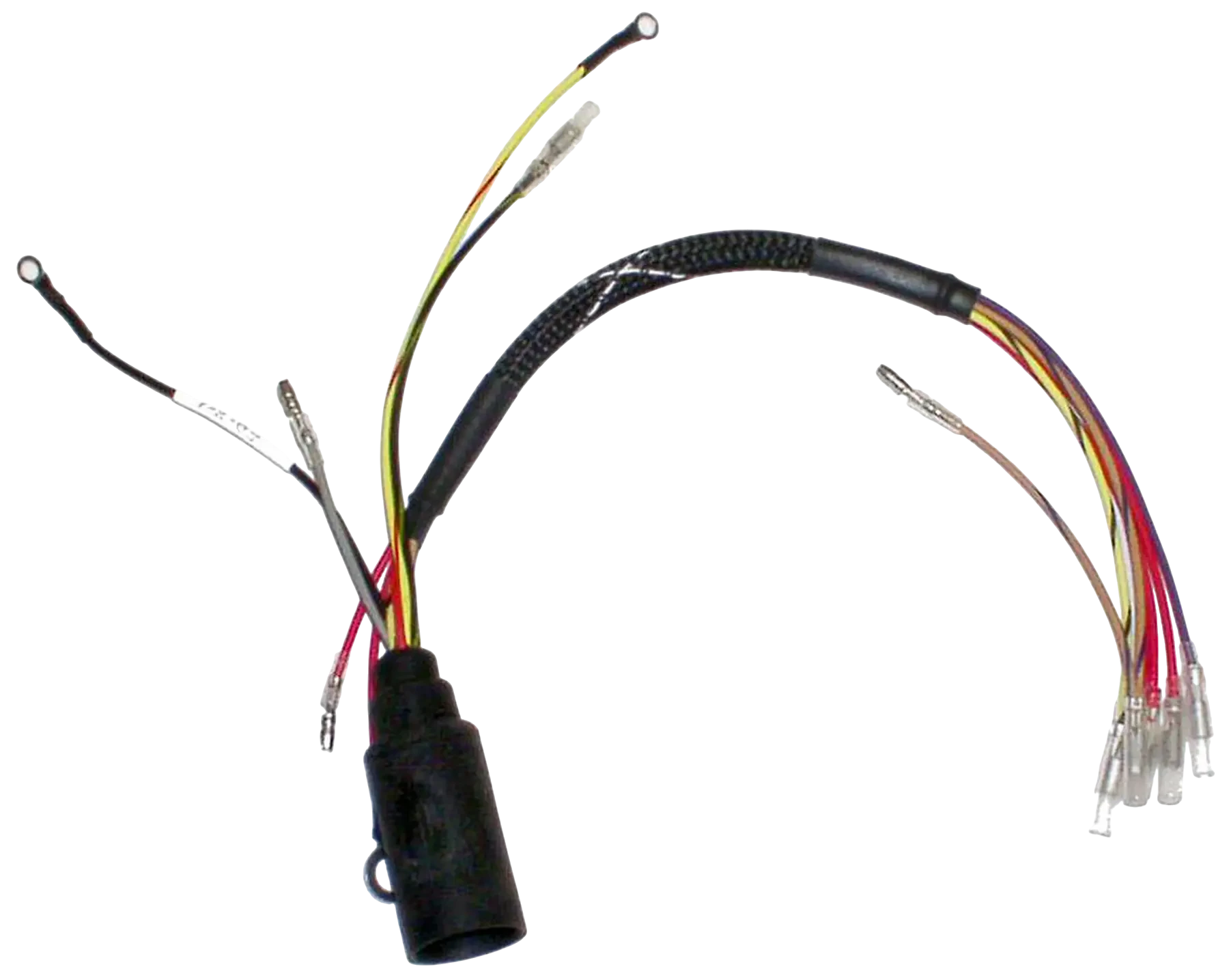 414-9061 is an ignition engine harness for 45 HP 3cyl Jet Mercury/Mariner 1991-99 models with Serial # OD000750 thru OG589999. Supports dependable performance in heat, vibration, and moisture.